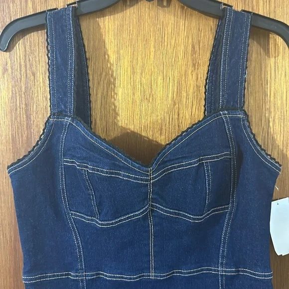 Steve Madden Dark Blue Denim Sheath Dress - Picture 4 of 7